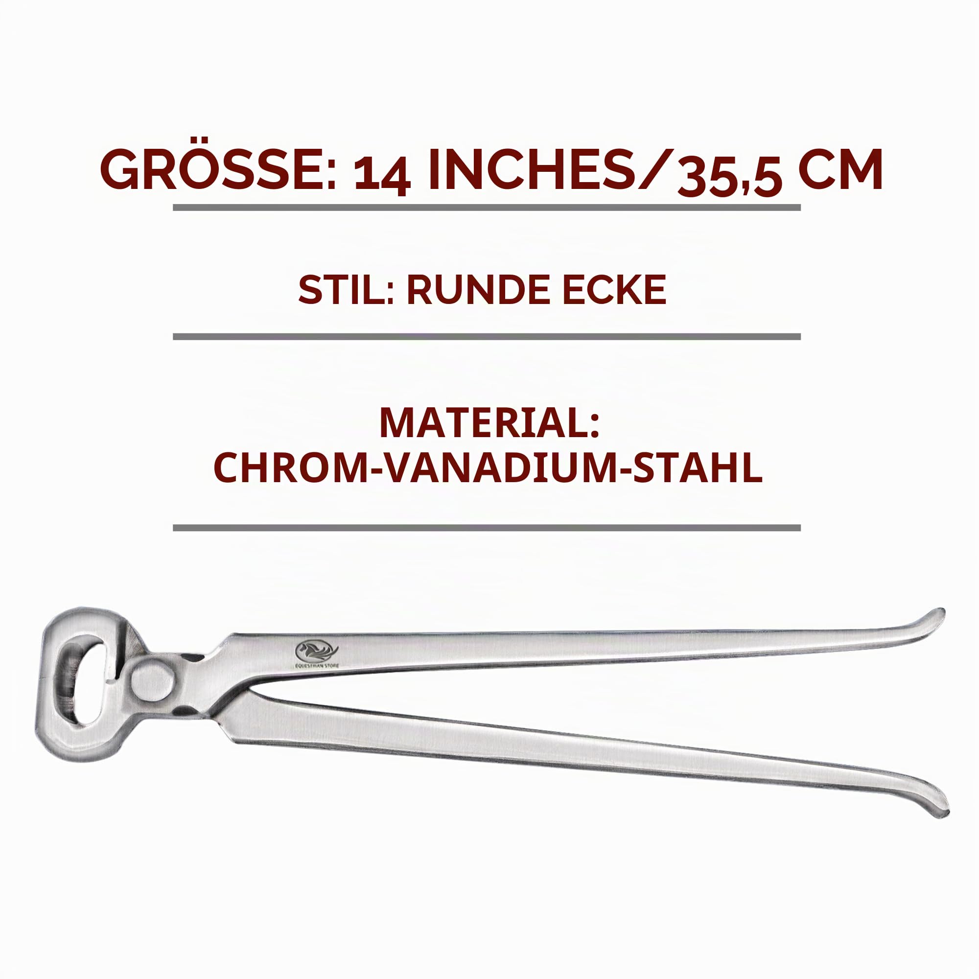 EQUESTRIAN STORE Hufzangen. 38 cm/35 cm/30 cm/25 cm. Hufschneider für Nutztiere. Hufpflege für Pferde. Hufschneider aus Edelstahl – Langlebiges Hufpflegezubehör für Hufschmiede (35cm-14 Inch)