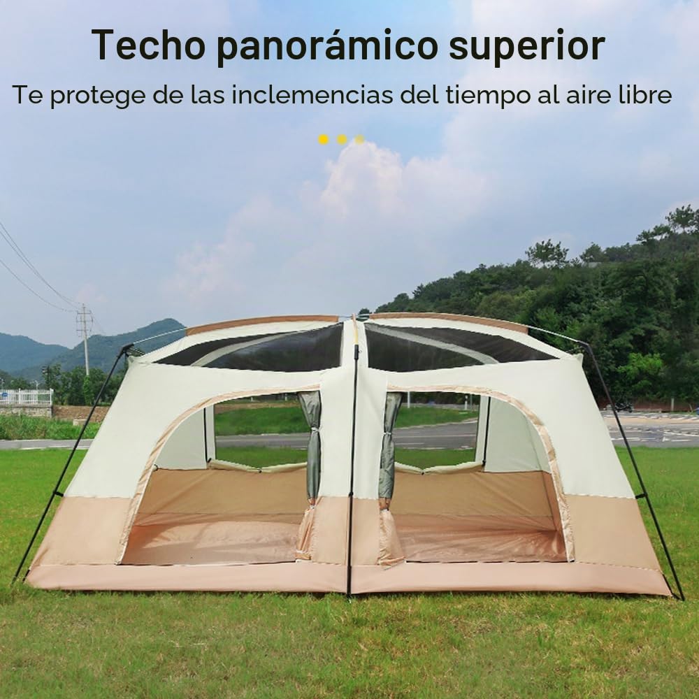 Tienda de campaña de Viaje con 2 Habitaciones Tienda de campaña Familiar Grande Transpirable y Resistente a la Lluvia para 6-8 Personas Acampar al Aire Libre Senderismo Mochilero Playa
