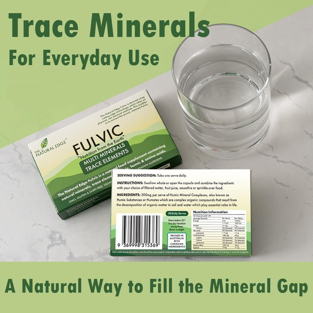 Fulvic Acid + Humic Acid Capsules - 300mg High Strength - Lab Tested - 30 Day Supply - Aussie Blend, No Fillers, No-BS. Fulvic Acid Trace Minerals.