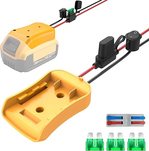 Adaptador de ruedas eléctricas para Dewalt Adaptador de batería de 20 V, kit de convertidor de batería de 20 V con soporte de fusibles e
