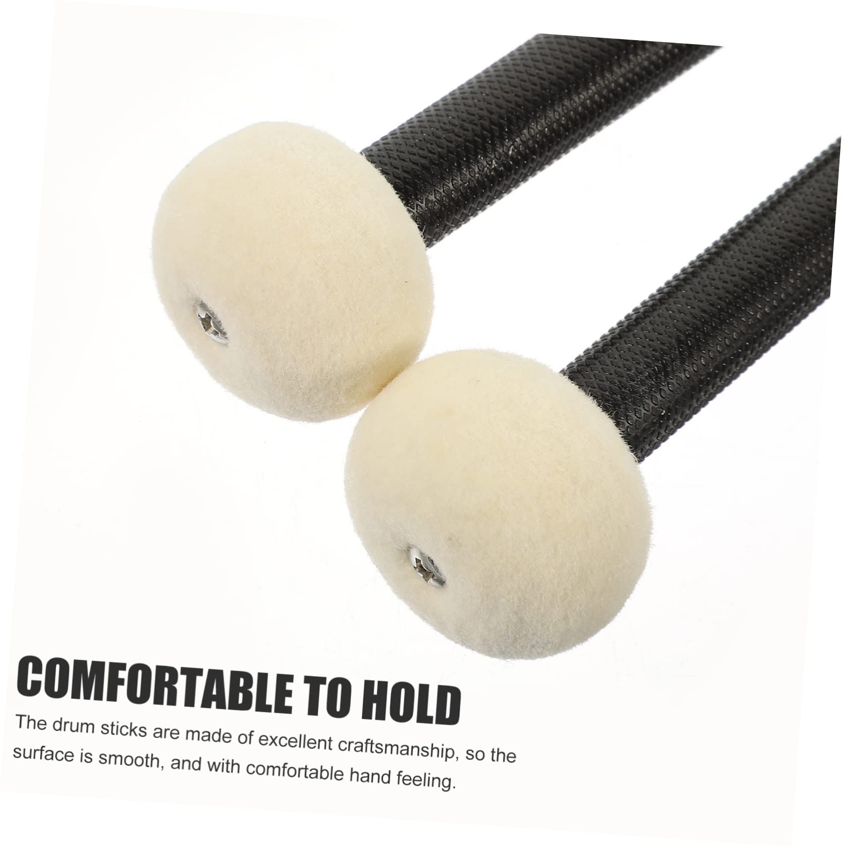 Baquetas de Doble Punta Negras 1 Par para Escenario y Rendimiento | Núcleo de Fieltro y Nailon, Superficie Lisa, Uso Práctico, Accesorio de Percusión