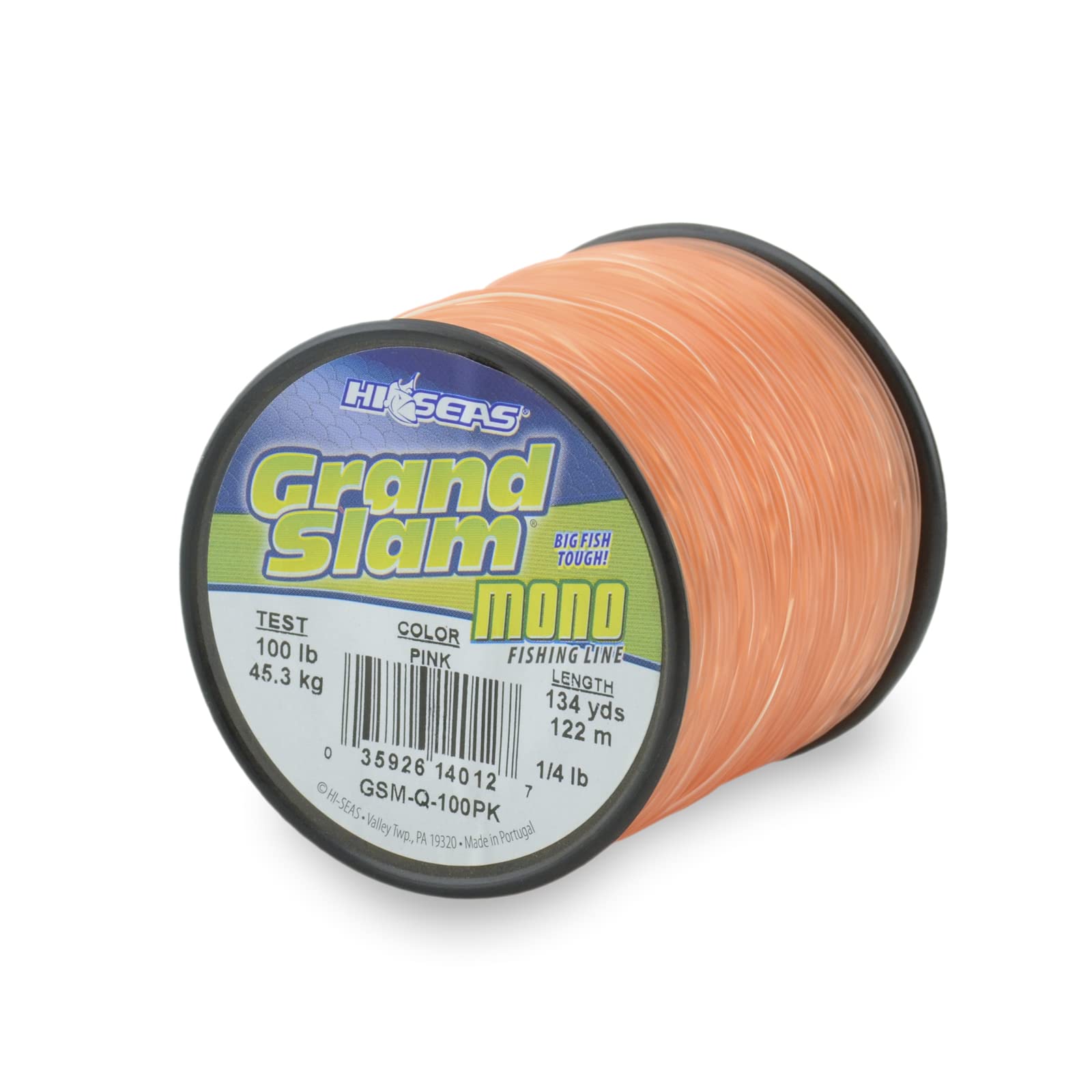 HI-SEAS Grand Slam Monofilament Fishing Line - Strong &amp; Abrasion Resistant in Clear, Pink, Green, Smoke Blue, Fluorescent Yellow Freshwater &amp; Saltwater – Quarter Pound Spool