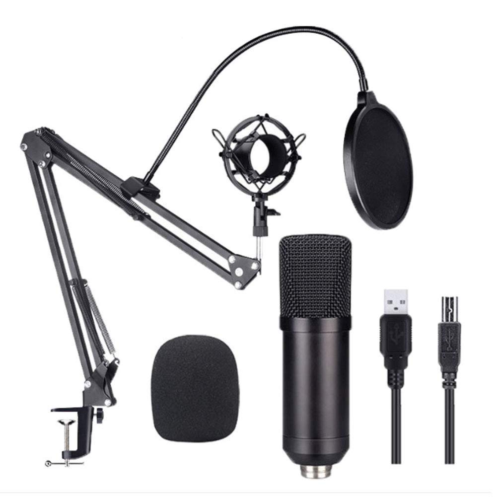 MRKU Microfono a condensatore Set Scheda Audio USB Integrata Nb35 Staffa Anti-Spray Net Microfono a condensatore Microfono di Registrazione, Microfoni a condensatore