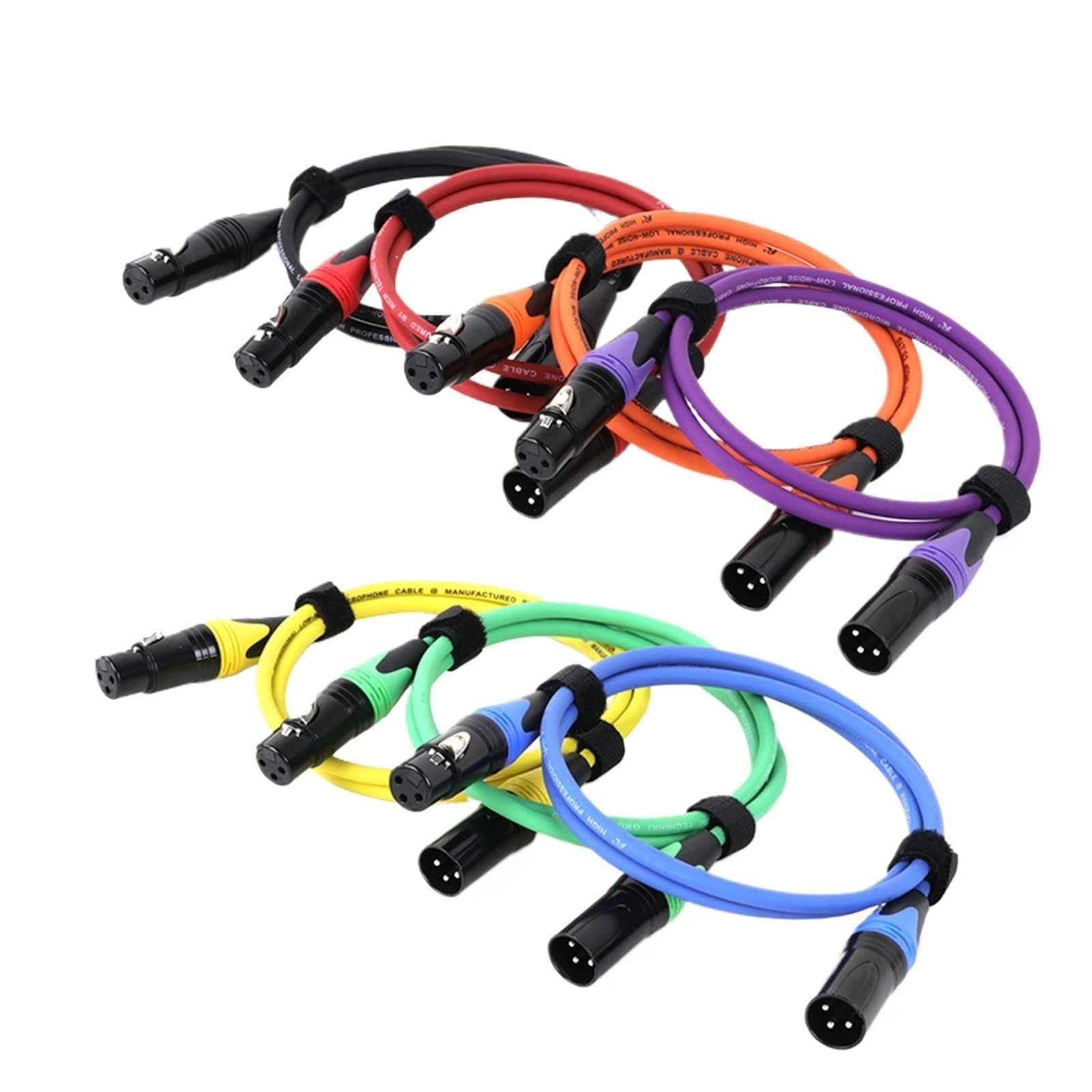 Wielokolorowy 3-biegunowy kabel mikrofonowy XLR, wtyczka na gniazdo, miedź beztlenowa do urządzeń audio i dźwiękowych (zielony, 10 m)