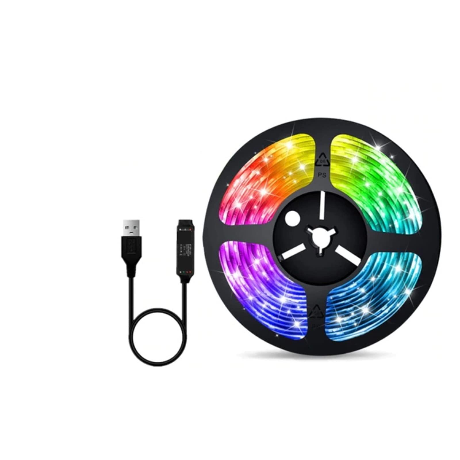 Tira de Luces LED USB Bluetooth 5V 5050 2812 SMD LED RGB Luces lámpara LED Flexible Cinta RGB habitación TV Escritorio Pantalla retroiluminación (Color : 24Key Buletooth, Size : 20m)