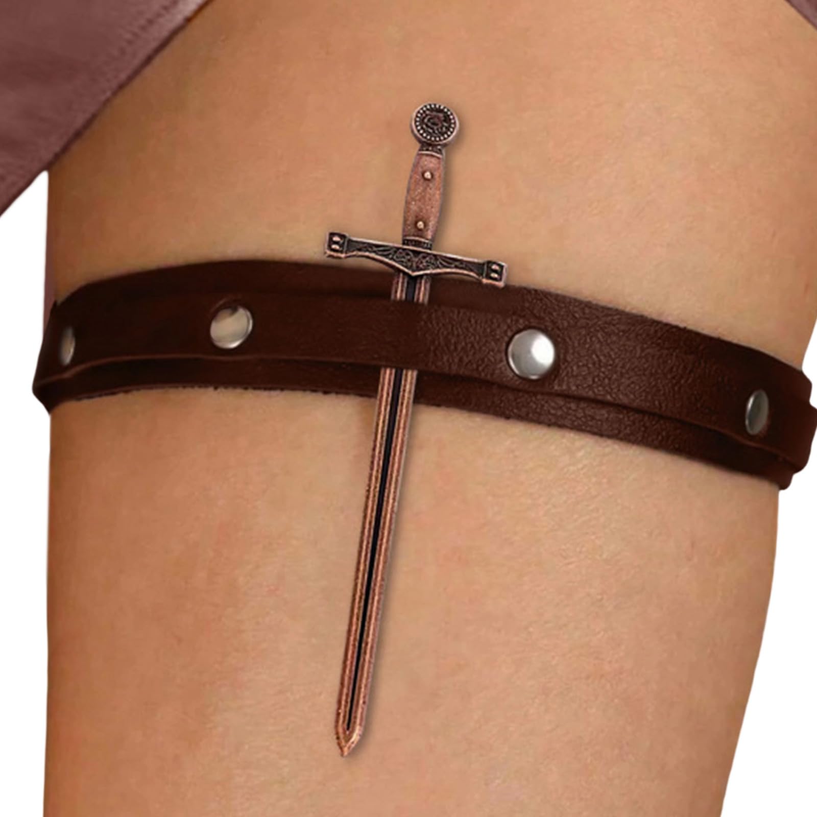 MICFENY Punk Design Adjustable Thigh Band Soft Leather Lining For Music Festivals And Street Fashion