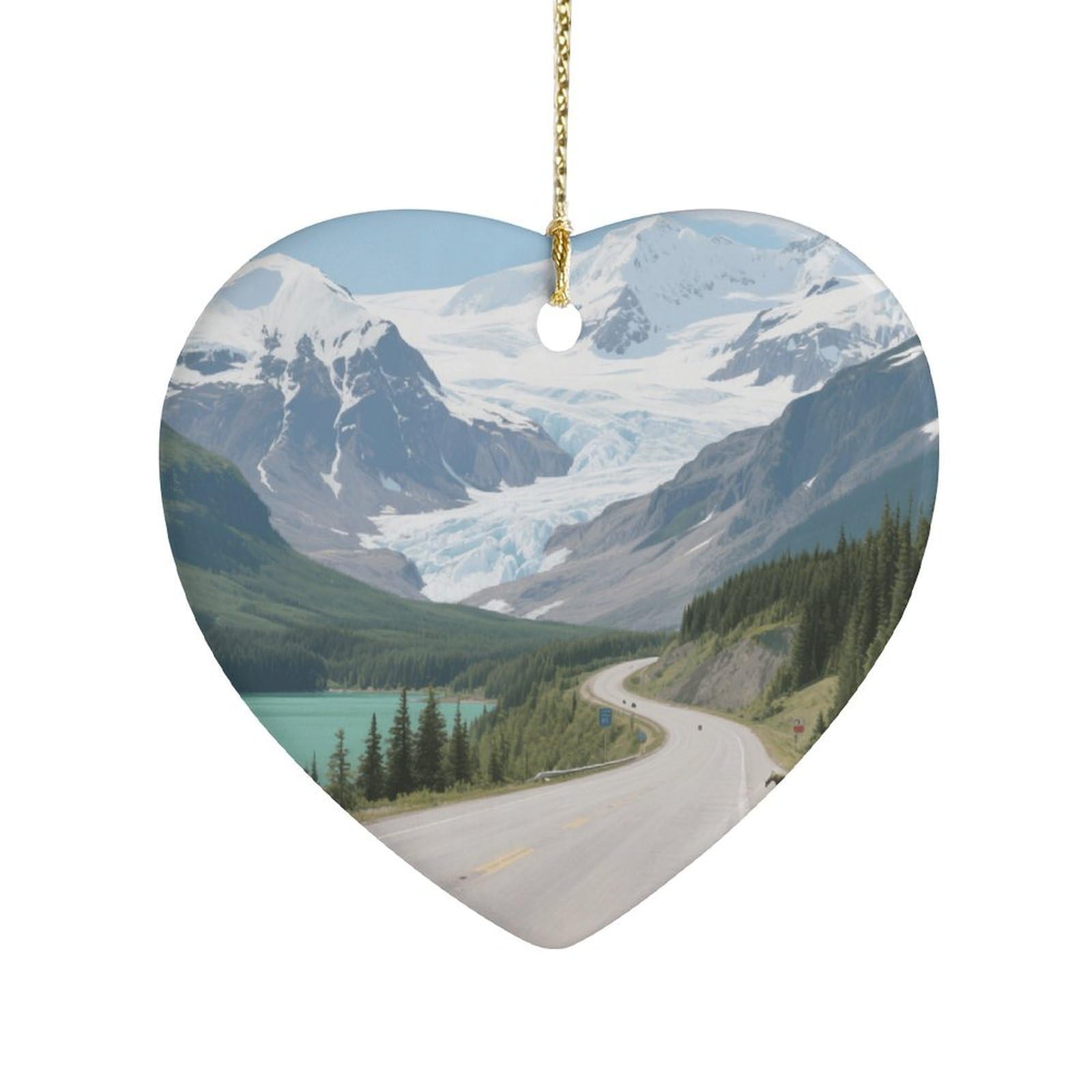 Fekiloot Style Icefield Highway Ceramic Ornament Home Decor Keepsake