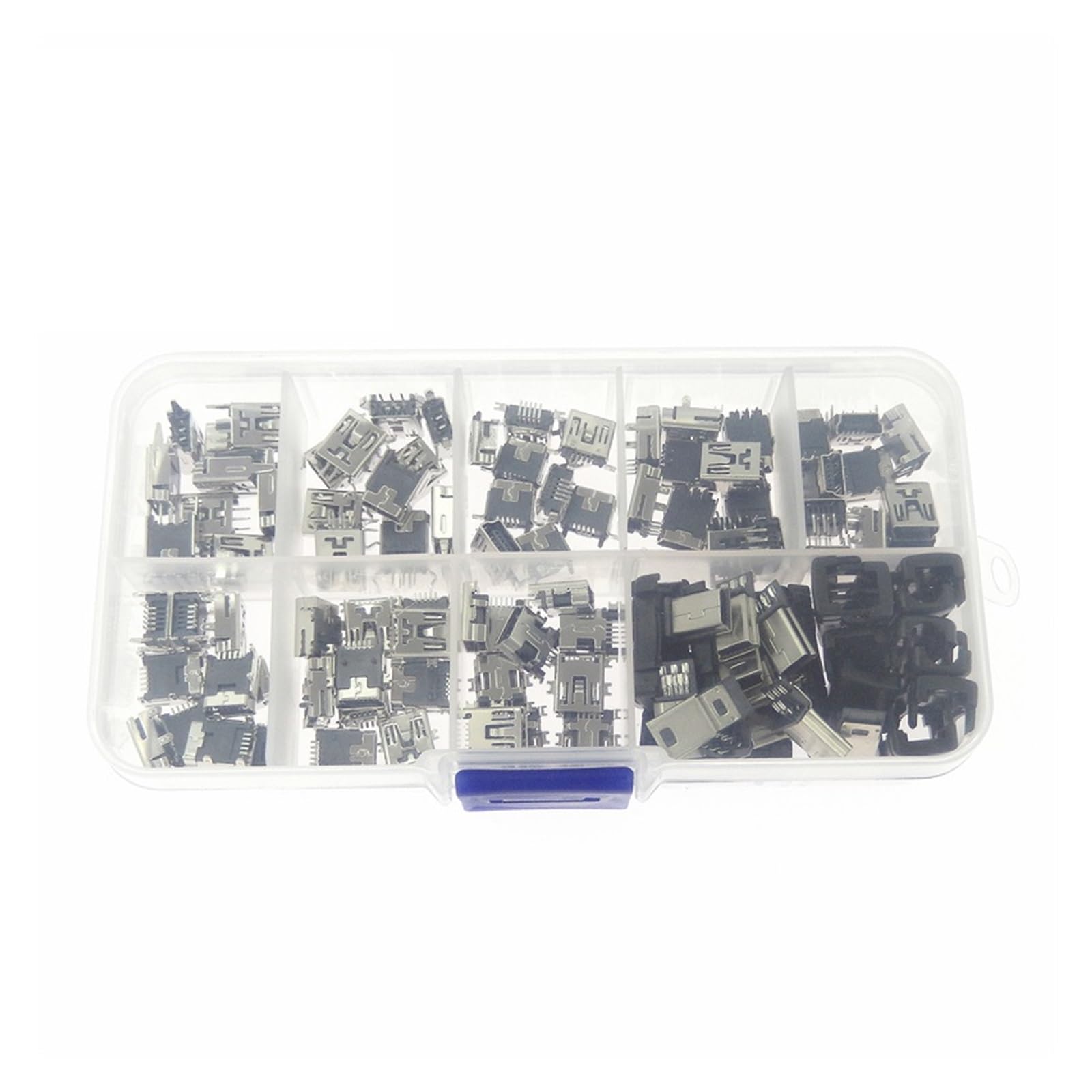 Zestaw 45/90 sztuk 9 mini USB SMT dip 5 pinów B złącze męskie żeńskie gniazdo wtykowe tylne zestawy zacisków do naprawy DIY HCHDTDT (45 sztuk)