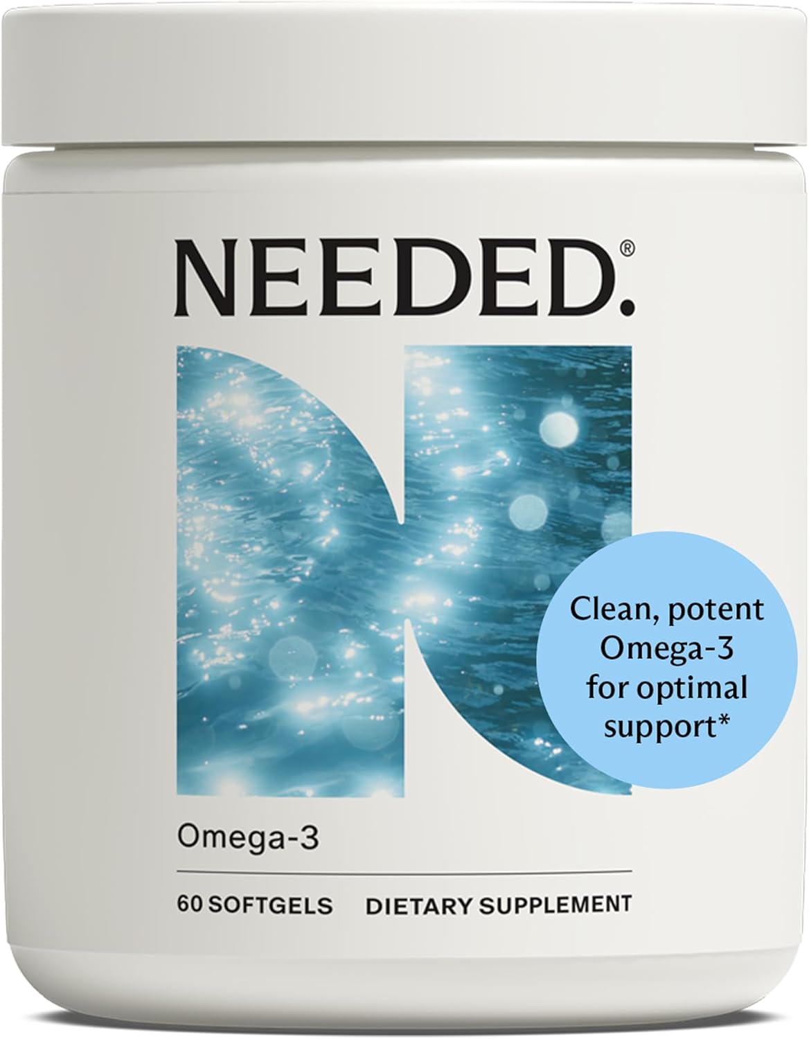 Needed. Prenatal Omega-3 - High Potency Dose of Sustainably Sourced Fish Oil, 1000mg DHA, 1000mg EPA, Encased in a Gelatin-Free, Plant-Based Softgel Shell