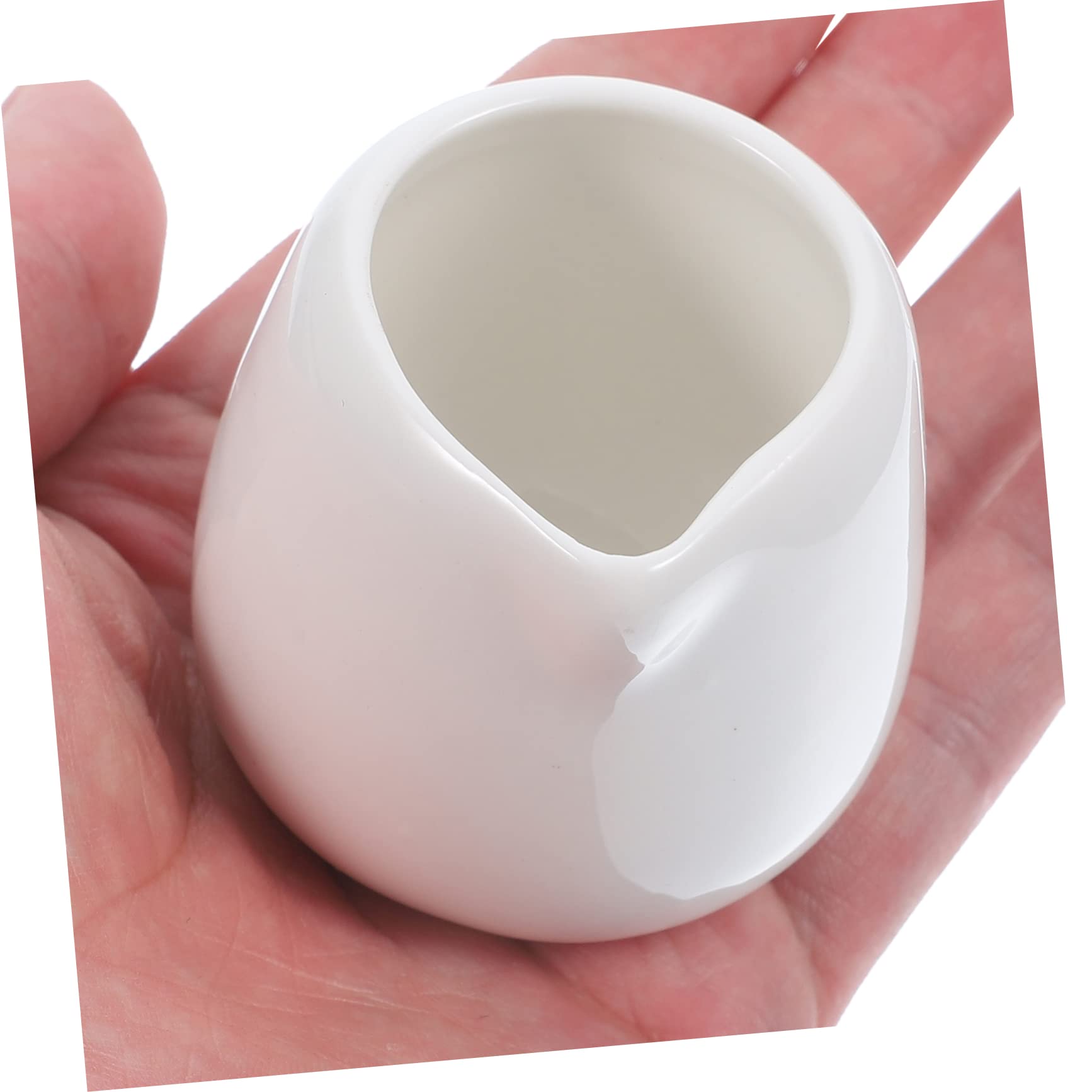 Cabilock 4Pcs Ceramic Gravy Pitcher with Spout Sauce Cups for Dripless Serving for Coffee Milk Yogurt Juice Dishwasher Safe Elegant Table Display