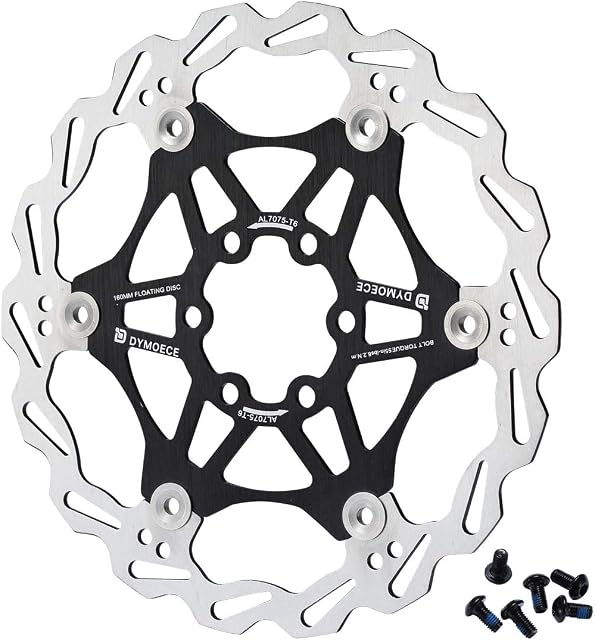 Dymoece Bicycle Floating Disc Brake Rotor with 6 Bolts for MTB Mountain Road Bike Black/Red/Purple