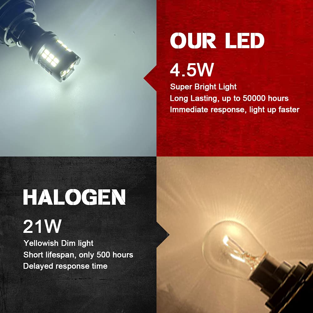 Maimiao 1156 BA15S P21W Bombilla LED Blanch 3020 30SMD 800LM Luz de respaldo LED para automóvil Luz de freno LED Luz trasera de posición antiniebla Luces diurnas 12-24V 2PCS
