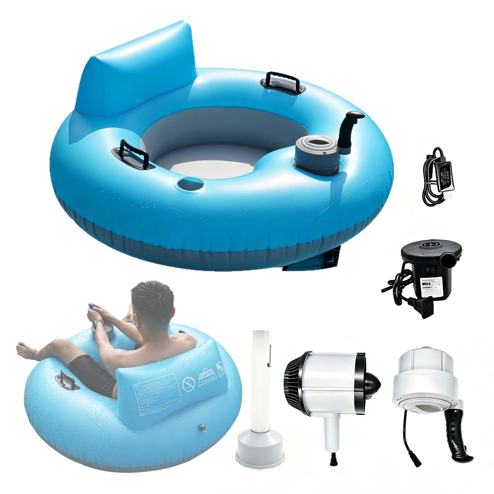 QFGain Electric Inflatable Lounge Chair for Pool, Ergonomic Backrest, 60Min Runtime