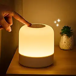 Luminária de Mesa Touch LED Recarregável 3 Níveis de Luz Luz Branca, Quente e Neutra Iluminação Abajur Portátil Para Quarto, Escrivaninha, Sala e Decoração, Criado Mudo Design Moderno – WDG COMÉRCIO
