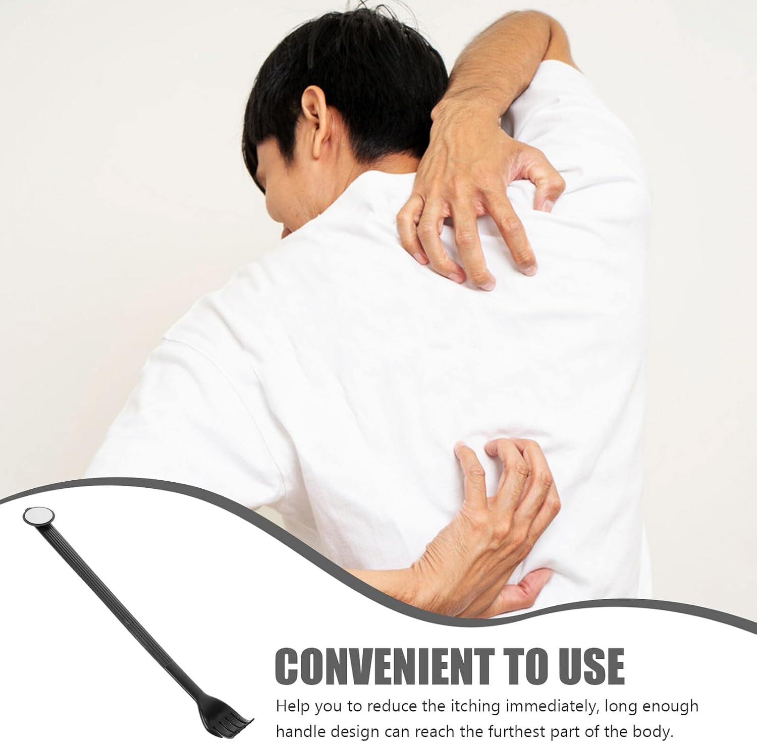 TEHAUX Back Scratcher for Men and Women Long Handle Body Scratcher Plastic Itch Relief Tool Comfortable Smooth Design Suitable for All Ages