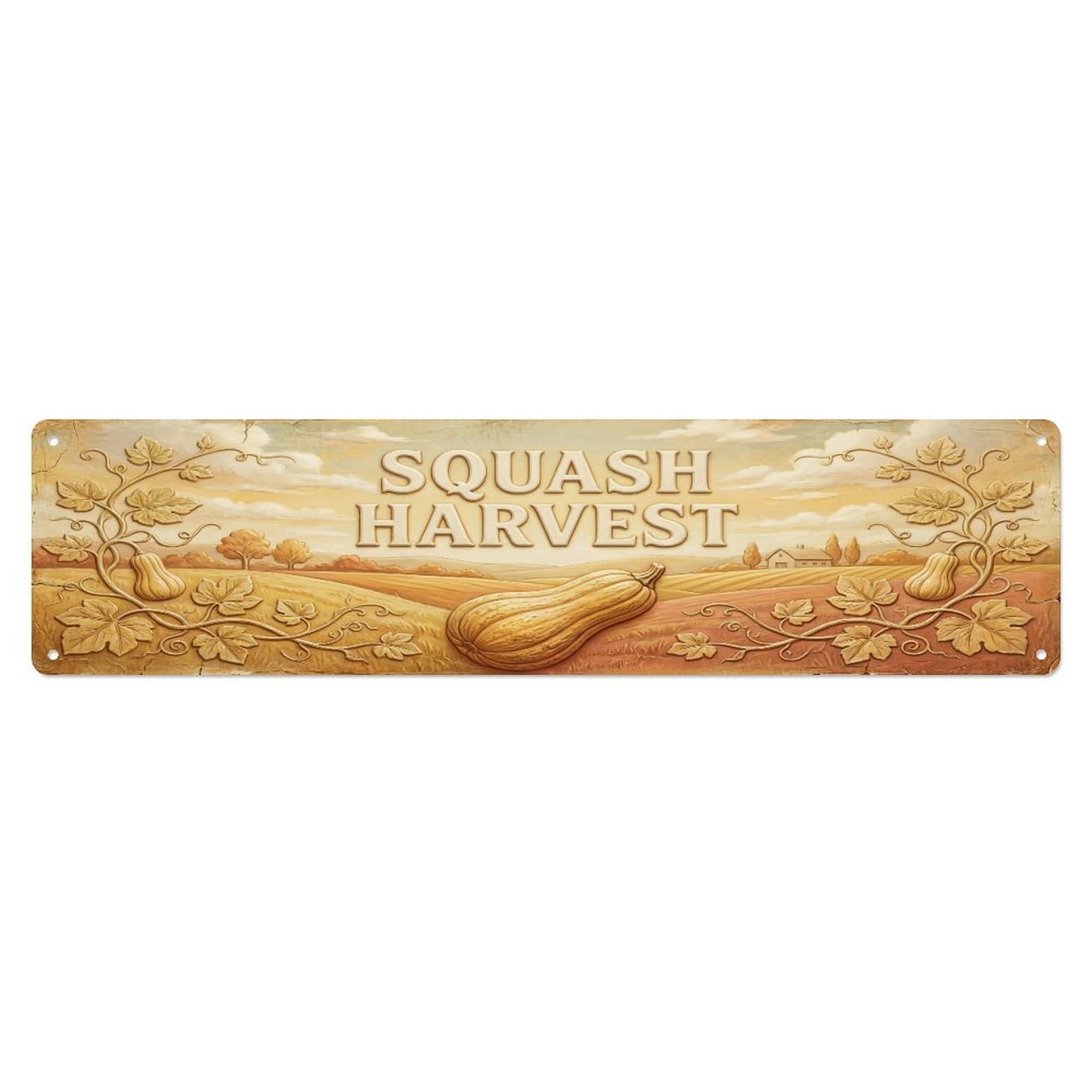 Fqcyn Style Metal Tin Sign Vintage Cottagecore Garden Squash Harvest