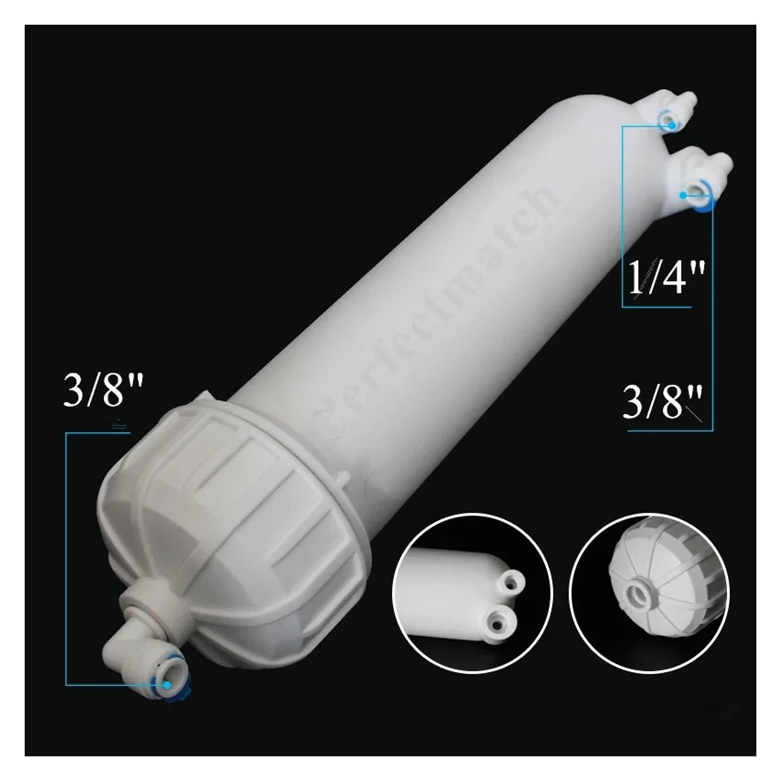 Cartucho de filtro de agua con membrana de ósmosis inversa 3013-800GPD con carcasa, piezas for purificador de agua Debajo del fregadero