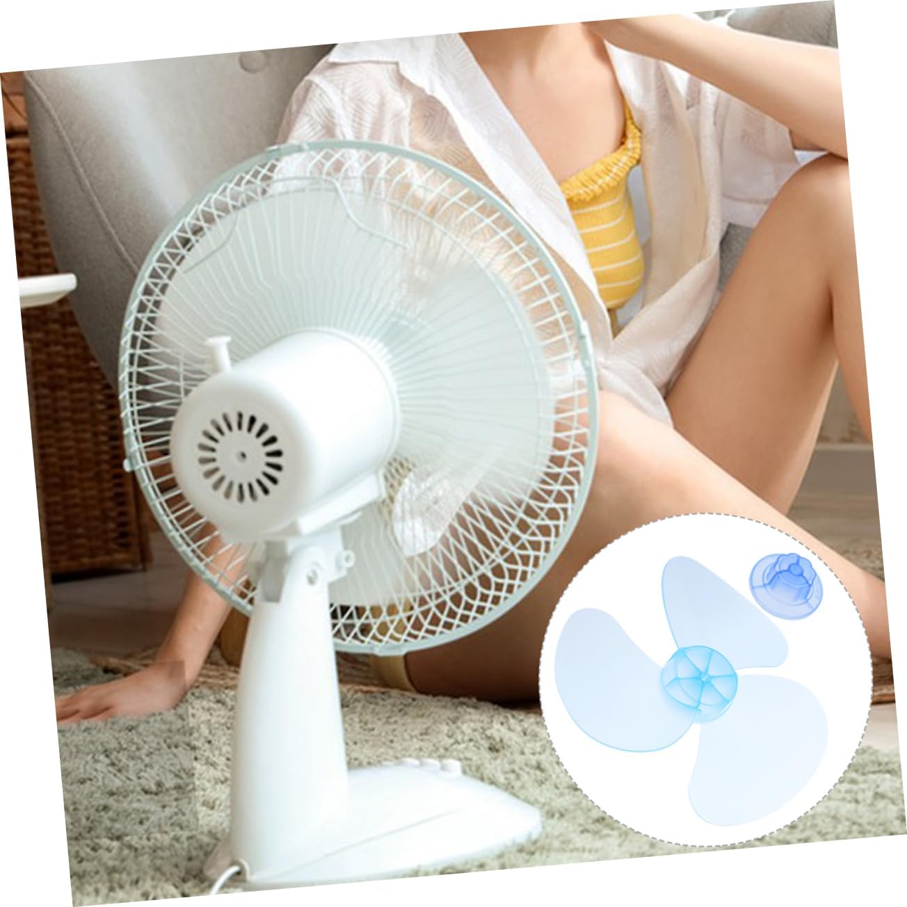 2Pcs Plastic Fan Blades Replacement Leaves for Table Floor Fans High Performance Fan Repair Parts