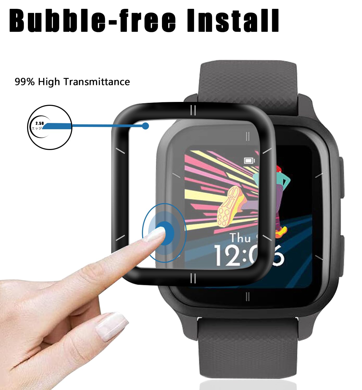 2 Pezzi per Vetro Garmin Venu Sq 2, 9H per Pellicola Prottetiva Garmin Venu Sq 2