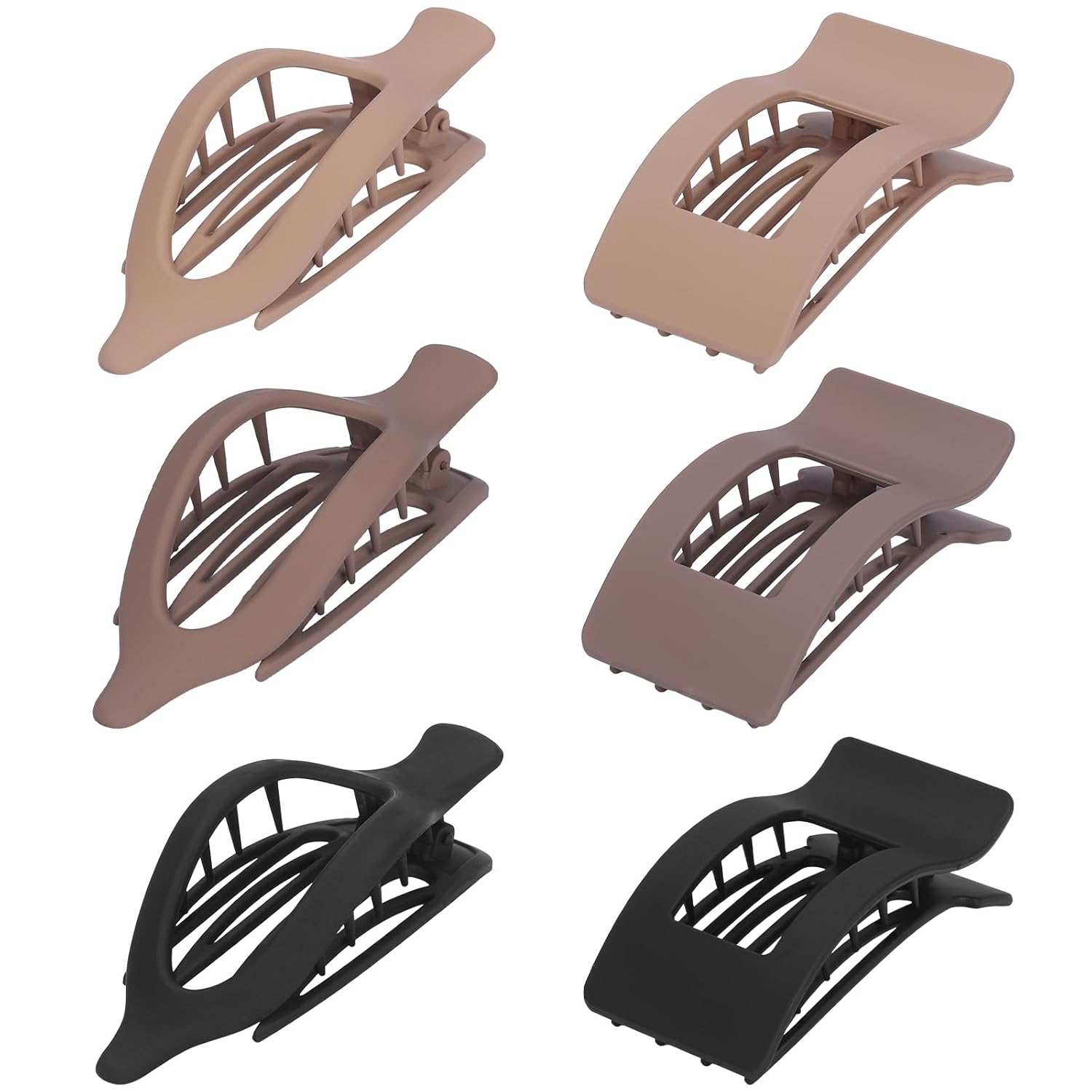 6 Pack Flat Hair Clips for Women Girls, French Flat Claw Clips for Think Hair Thin Hair with Strong Hold, Non-Slip, Matte Classic Barrettes for All Hair Styling - Image 8