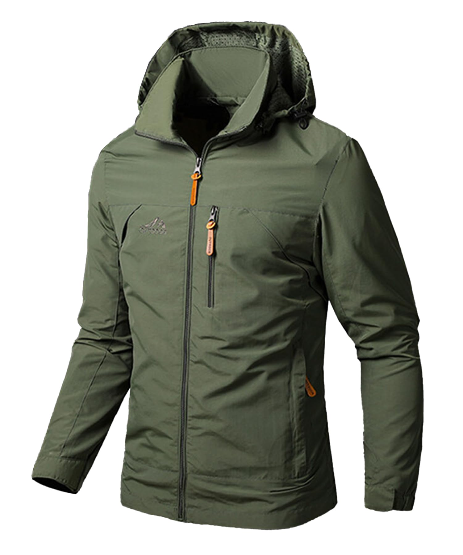 Homme Veste de Montagne Veste en softshell Extérieur Coupe-Vent Randonnée pour Voyage Résistant Léger Sport Outdoor Manteau avec Capuche Amovible