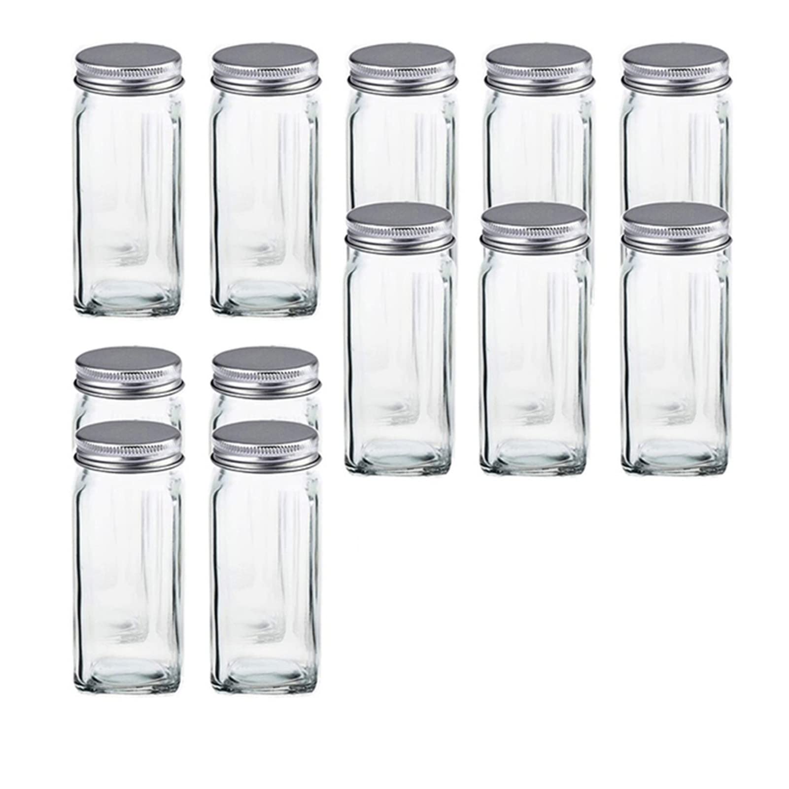 12-teiliges Salz- und Pfefferstreuer-Glas-Gewürzglas-Kanister-Set für die Küche, Gewürzbox, Küchenaufbewahrung mit Trichter und Etiketten