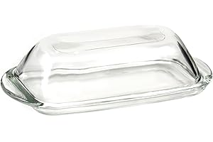 Anchor Hocking Clear Glass Butter Dish with Lid