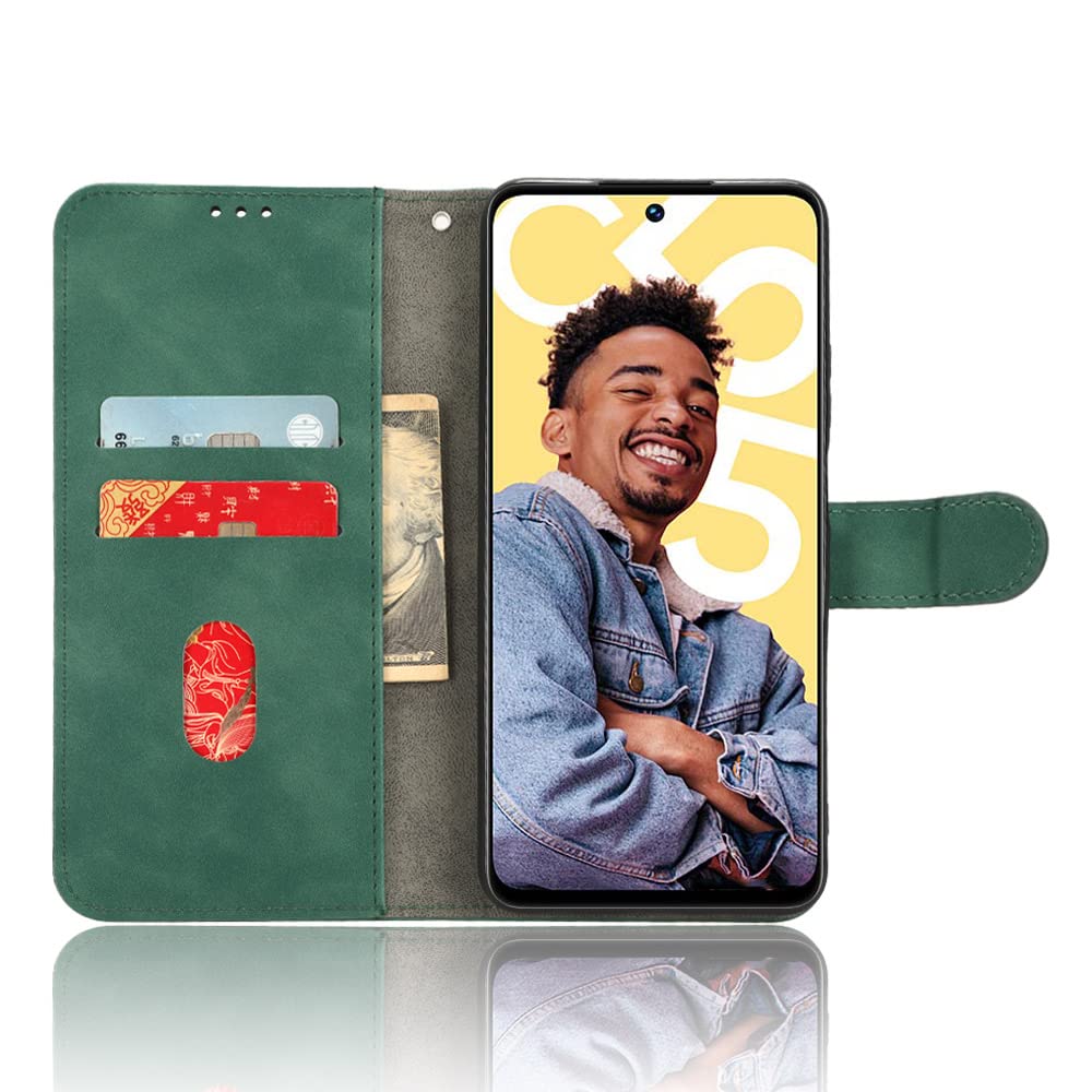HAOYE Leather Folio Cover for Realme C55 Cover, PU + TPU Leather Wallet