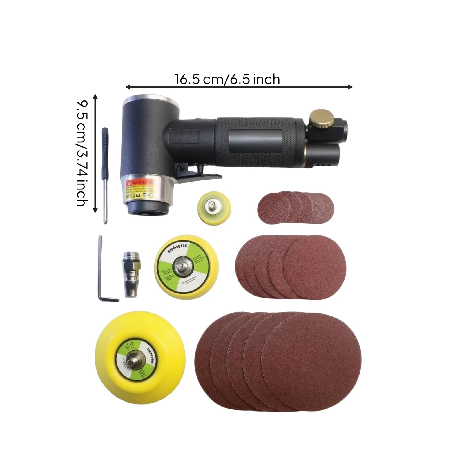 ra Neumática 90° Mini Lijadora en Ángulo Ergonómica ra Neumático para Cpistas, Aficionados Al Bricolaje, r, Negro, Excéntrico