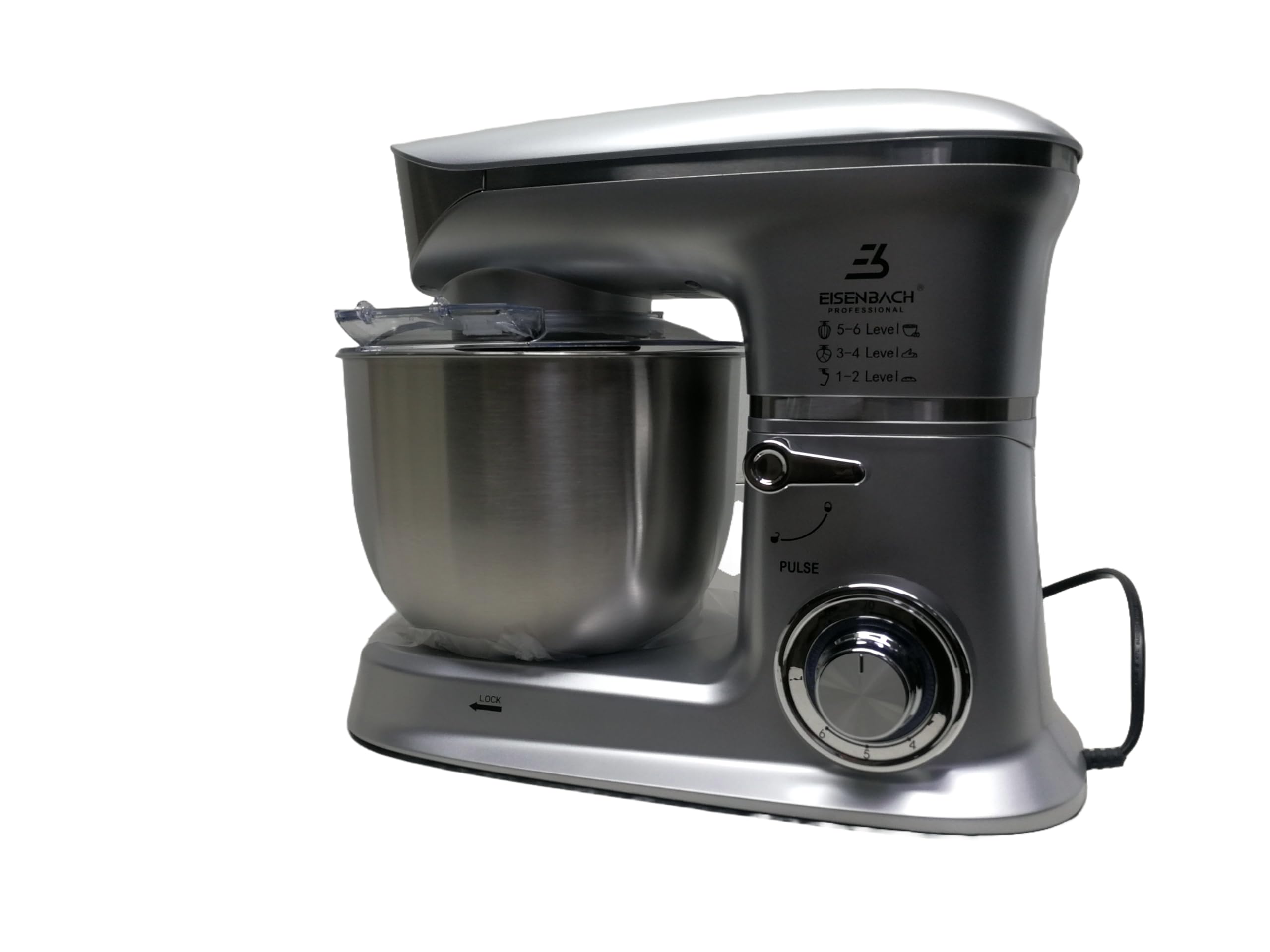 Potenza 2000W | Capacità 6.5L | 8 Velocità + Funzione Impasto | Robot da Cucina in Acciaio Inossidabile Argento/Metallico