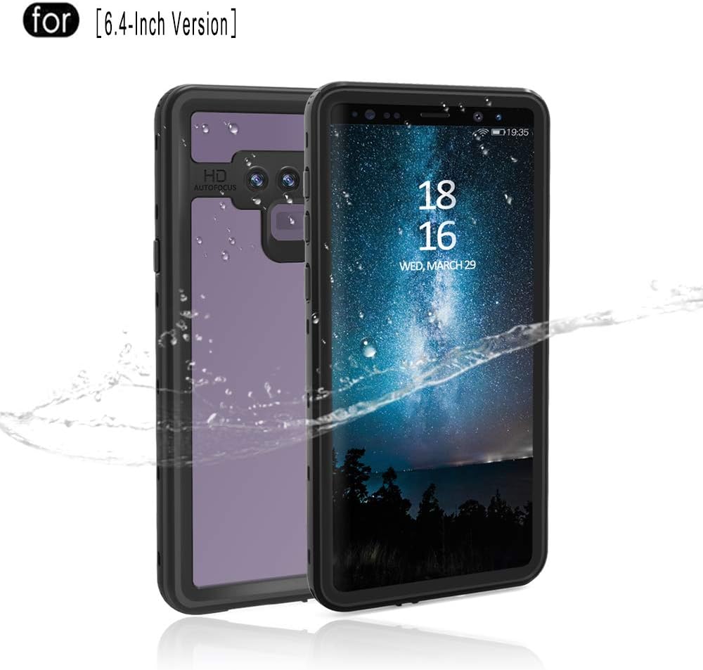 Samsung Galaxy Note 9 Waterproof Case,IP68 Certified Full Sealed Built-in Screen Protector Underwater Photo Swimming Protective Case for Outdoor Sports, Shockproof, Snowproof, Dirtproof (Black)