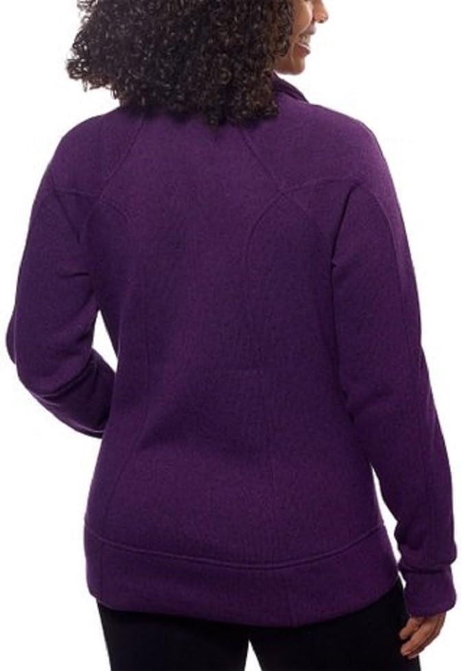 Avalanche Ladies' Full Zip Sweater Knit Fleece Jacket Purple - Italian Plum