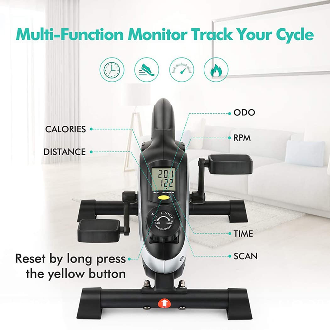 Mini rower treningowy, steppery fitness Wyświetlacz LCD Podwójny pedał 8 poziomów Magnetyczny trener oporności Przenośny sprzęt treningowy do nóg