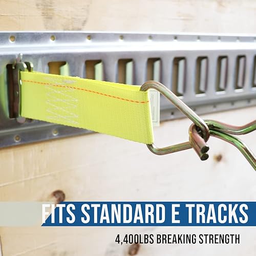 Miniatura 3 de BoxerTool E Track - Correa de amarre de 2 x 6 pulgadas con anillo en D para seguridad de carga, paquete de 10 unidades