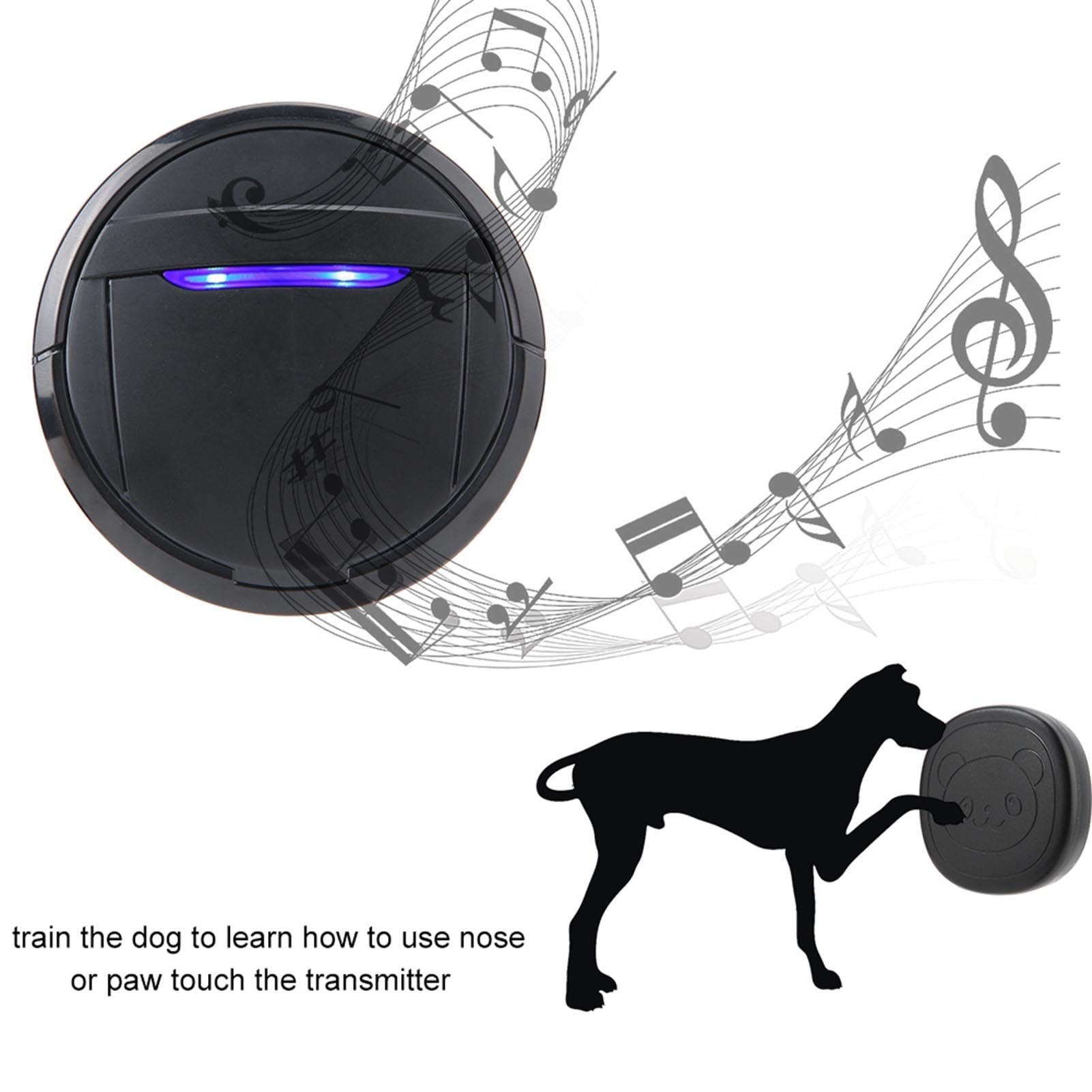 Watris Veiyi Dog Doorbell, Hundegebell Katzenklingel Bewegungsmelder, Wireless Ring Bell to Go Outside, Buzzer Hund, mit 2 Sender 1 Empfänger, für das Hundetraining