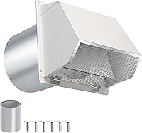 Vista 16 de Cubierta de ventilación de secadora de 3 pulgadas en el exterior, cubierta de ventilación de escape de pared exterior de 3 pulgadas, cubierta