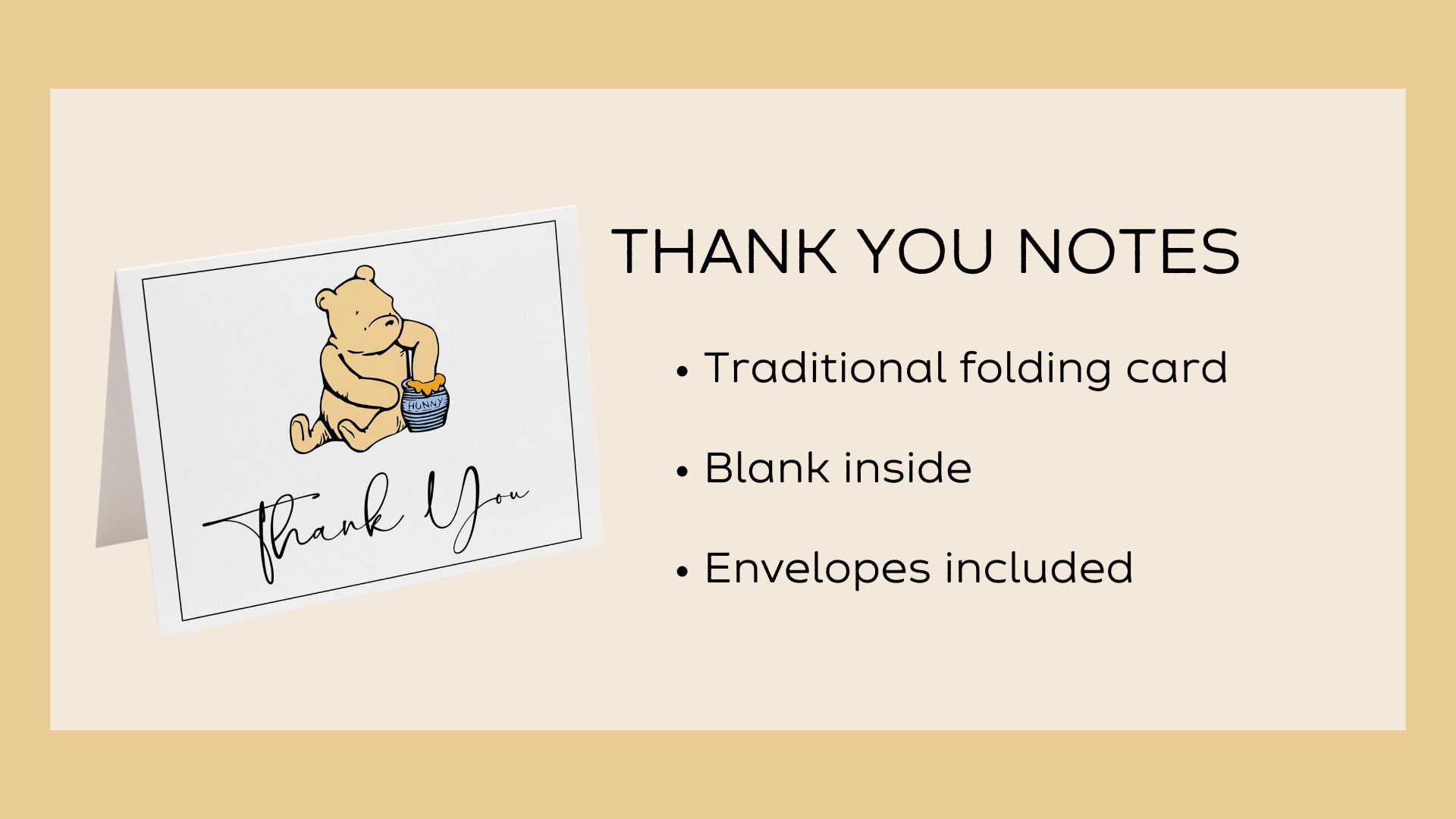 Amazon.com : The Invite Lady Pooh Bear Thank You Cards Baby Shower