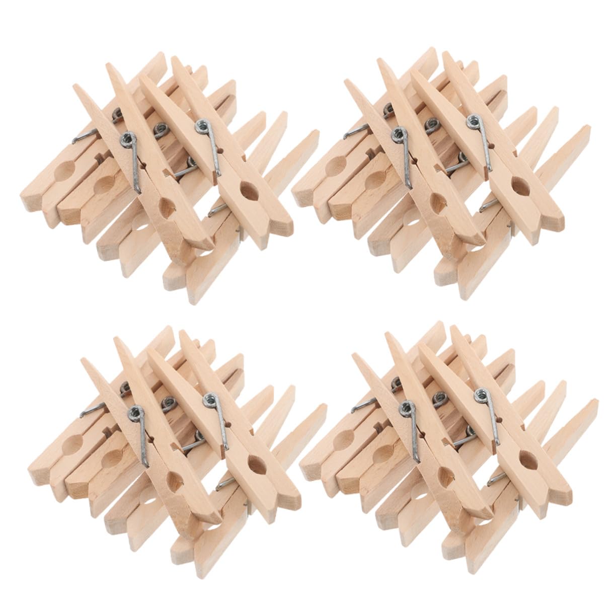 Mollette in Legno Beige 150 Pezzi, Clip Antivento Minimal | Formato Compatto Portatile, Stile Essenziale, per Bucato e Appendere Foto in Interno O'aperto