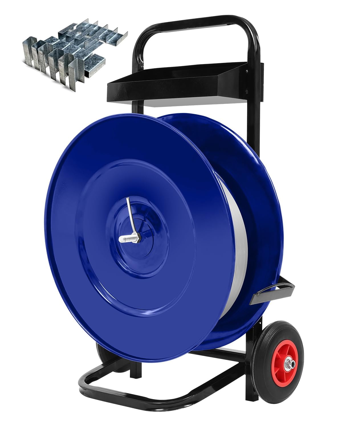 Premium Blue Heavy-Duty Banding Cart with Anti-Retreat Pulleys – Industrial-Grade Steel Dispenser for 9.5