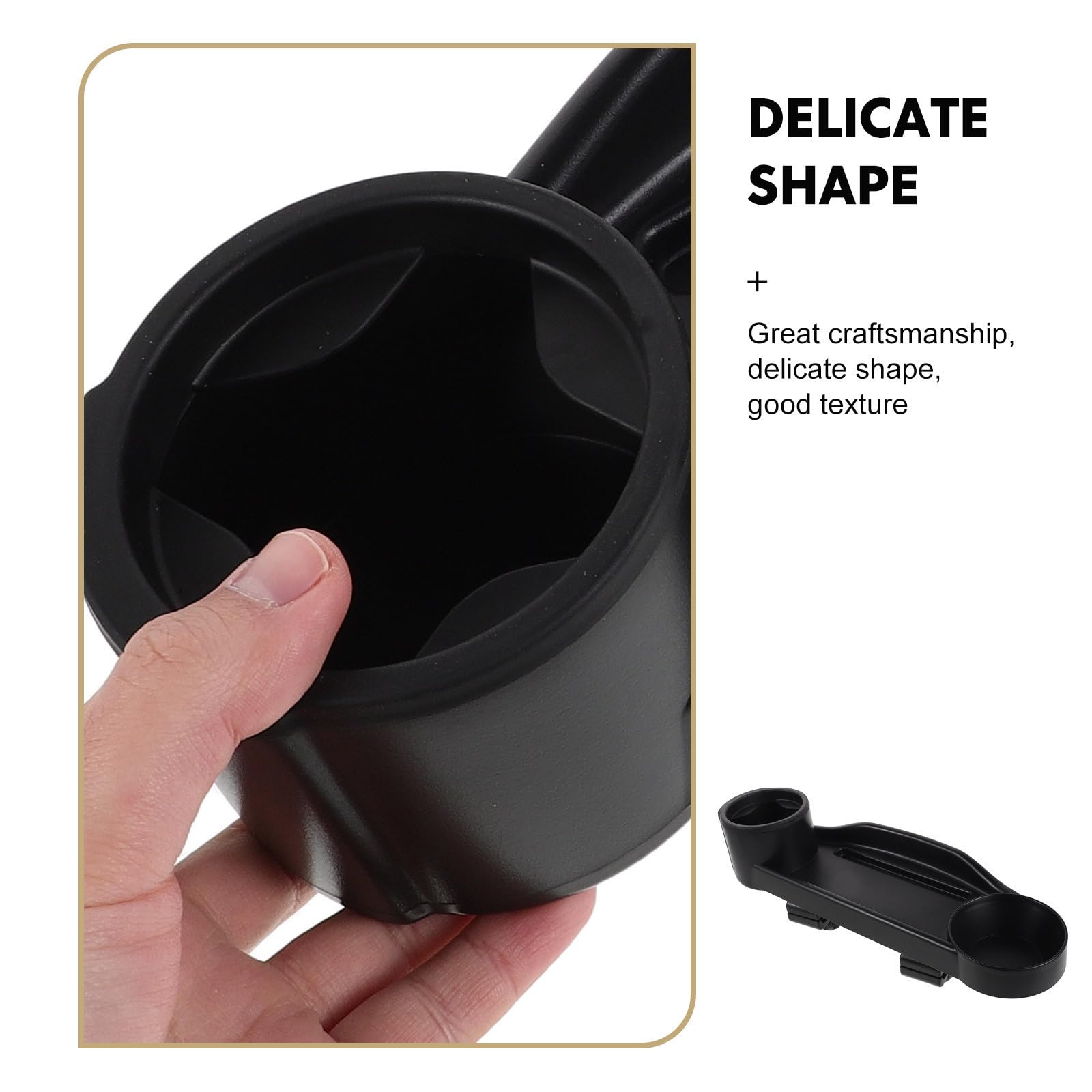 Generico Supporto Porta Bicchiere e Vassoio per Deambulatore in Plastica Nero, Leggero e Staccabile, Accessorio Mobilità per Anziani e Adulti