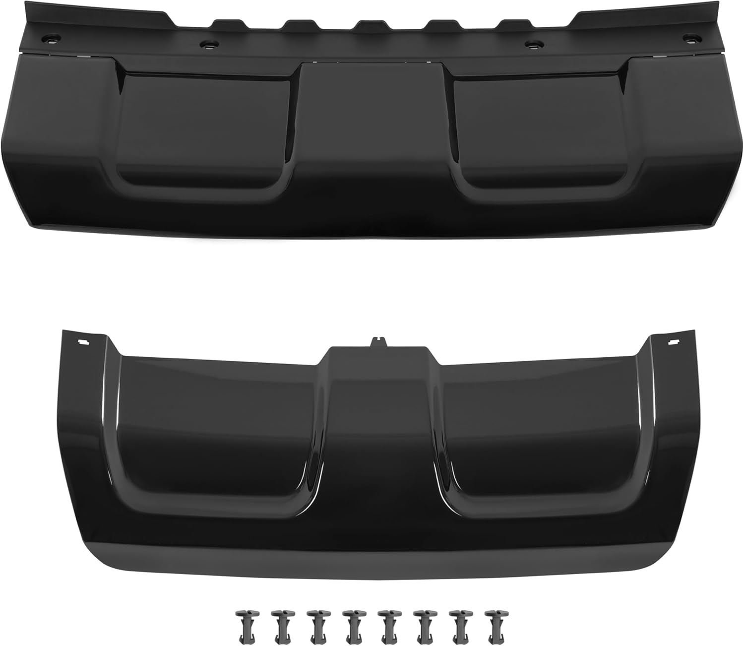 KUAFU Front +Rear Bumper Skid Plate Compatible with 2014-2017 Land Rover Range Rover Sport Plastic (PP) Painted Black