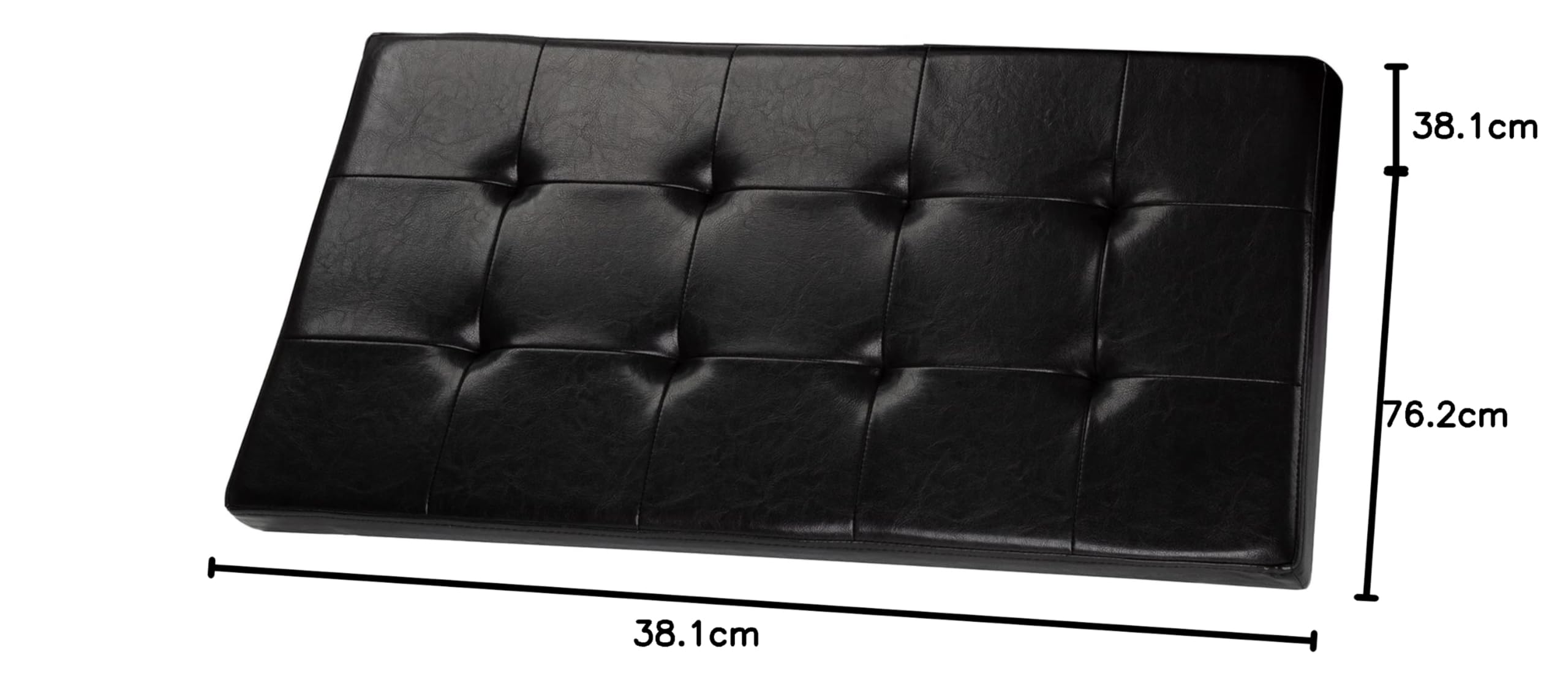 Lavish Home Storage Ottoman - 30-Inch Folding Faux Leather Footrest, Linen Chest, or Bench with Removable Bin for Living Room or Bedroom by Home-Complete (Black)