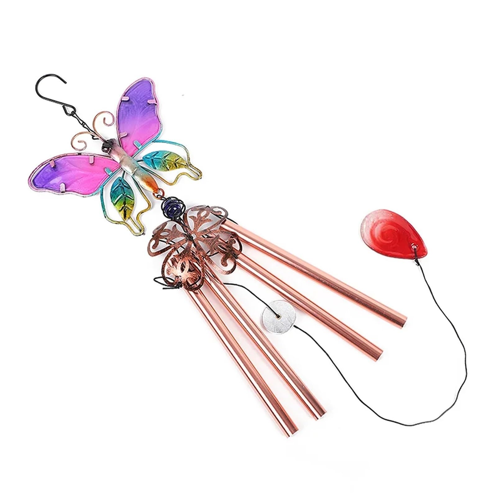 Wind Chimes Outdoor Wind Chime Hummingbirds Dragonflies AluminumTube Art Hanging Bells For Home Garden Decor(Color-27)