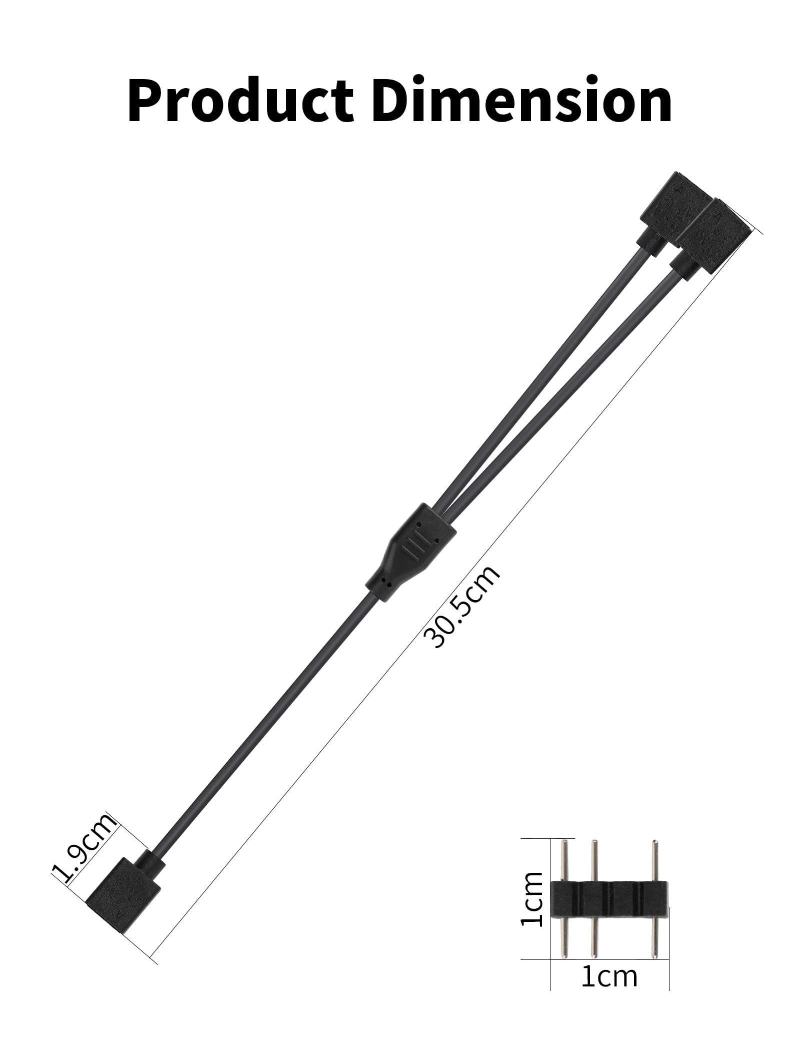 upHere gaming Cable divisor ARGB 1 a 2,fan splitter y fan hub,cable de extensión RGB direccionable de 3 pines y 5 V, sincronización LED ARGB para enfriador de CPU y ventiladores PC ARGB de 5 V