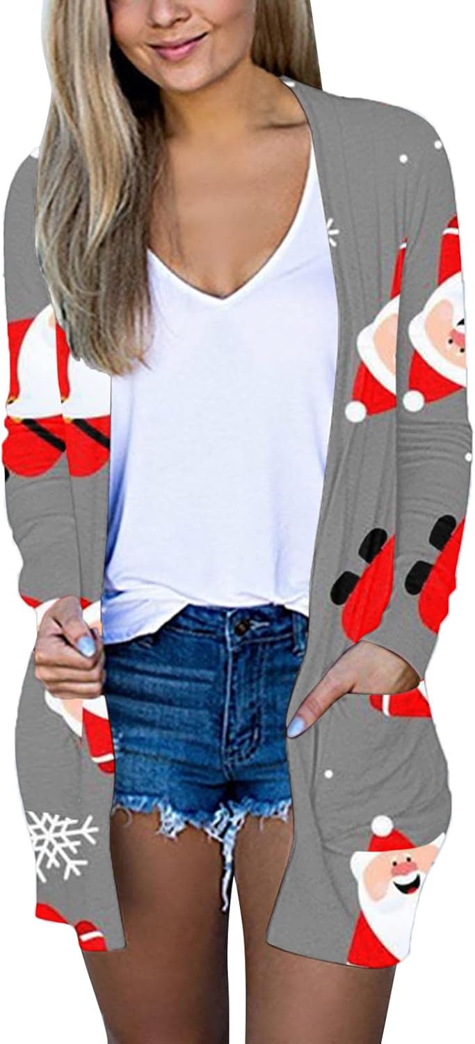 Amazon.co.jp 前開き レディース トップス 女性のためのカーディ軽量長袖無地カーディブラウスカジュアル前開き秋カバー Ups