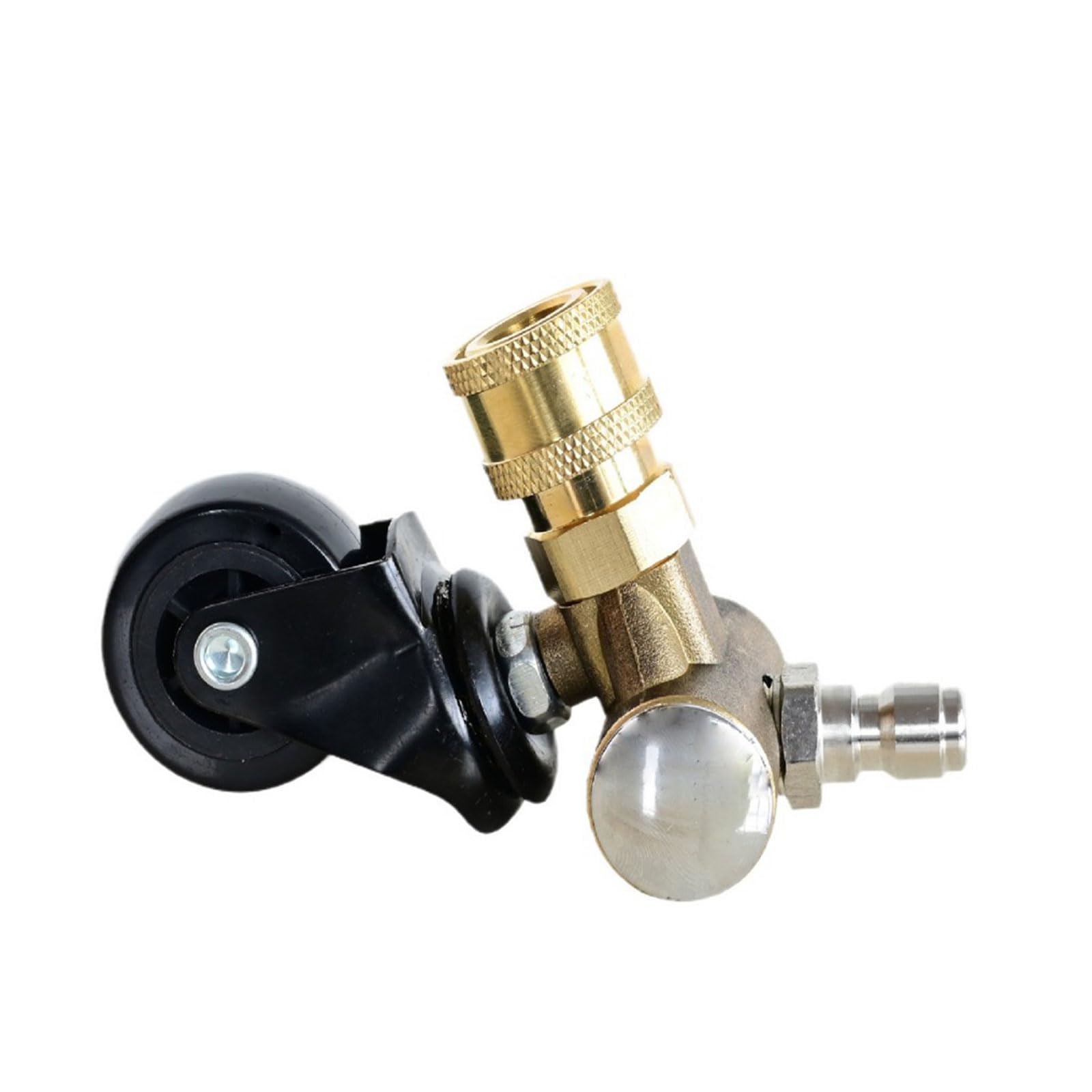 360 Degree Rotating Quick Connection Fitting 1/4 ' ' Undercarriage Cleaner Wheel for High Pressure Washer Undercarriage Pressure Washer Attachment Water Broom