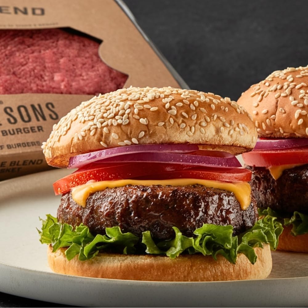 Schweid and Sons, The Prime Burger, Beef Chuck Burgers, 75% Lean/25% Fat, USDA Prime, 1.325 lb, Pack of 4