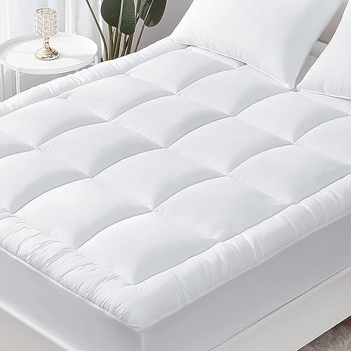 YUGYVOB Cubrecolchón tamaño King, 600 GSM con bolsillo profundo de 8 a 20 pulgadas, protector de colchón grueso con relleno alternativo acolchado,