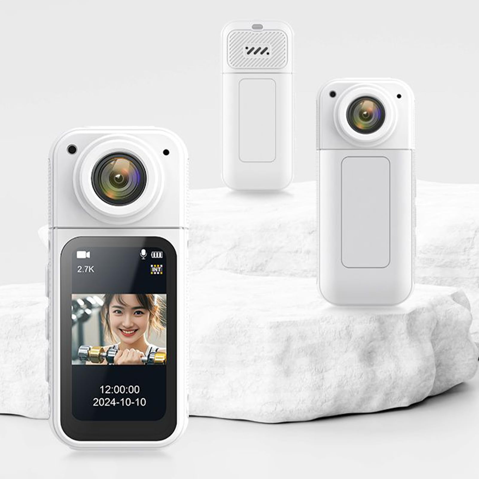 Fotocamera Action Da Pollice Telecamera Indossabile Compatta | Videocamera Portatile Senza Mani Per Sport, Bambini, Animali Domestici, Ciclismo e Famiglia