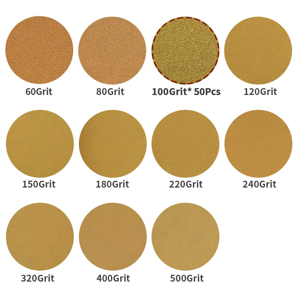 SPEEDWOX 50 Pcs 6 Inches Sanding Discs 100 Grit Dustless Hook and Loop Sandpaper for Random Orbital Sander Yellow Finishing Discs for Automotive Woodworking - Image 2